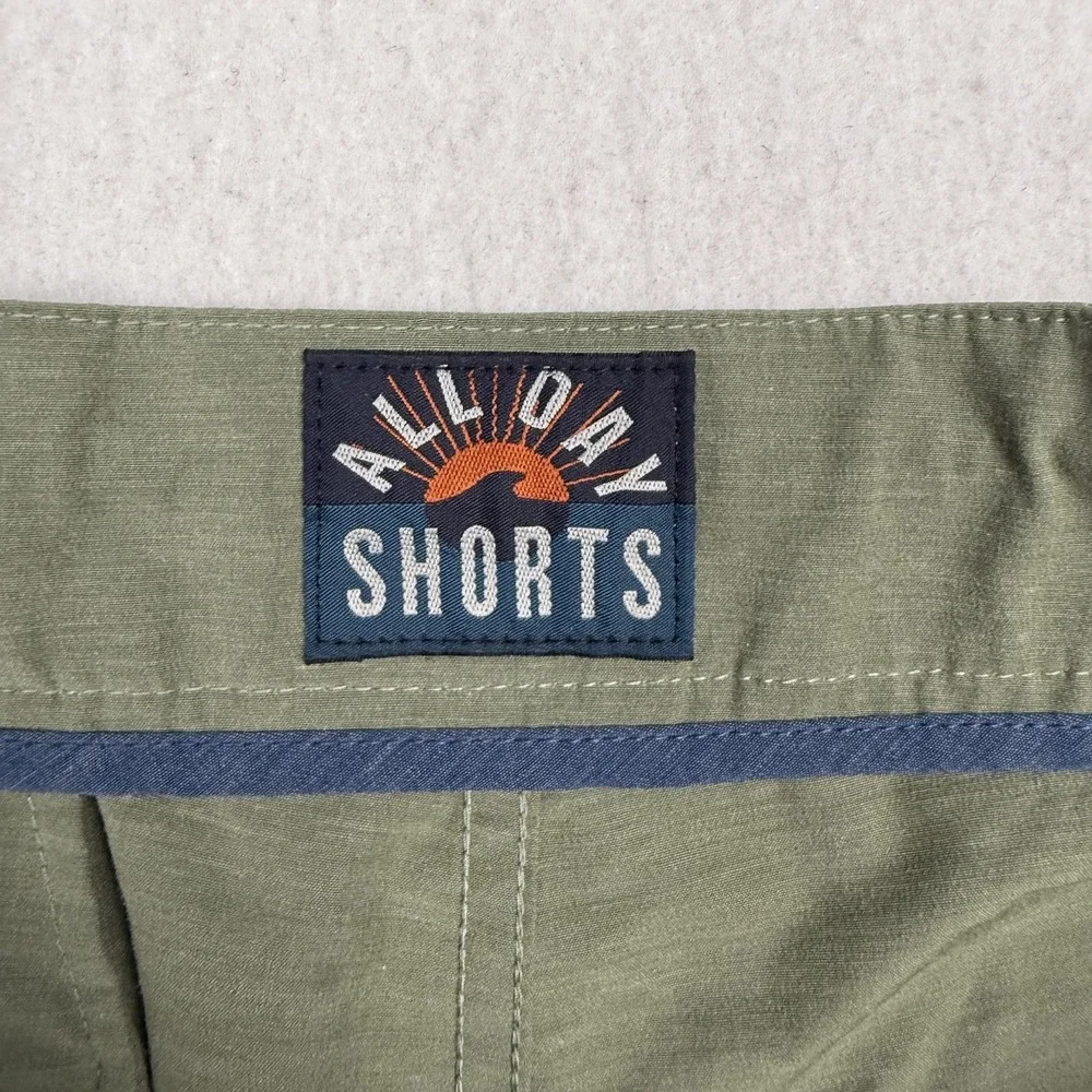 Faherty All Day Shorts Mens 32 Green Chino Stretch Microfiber 9 Inseam Casual